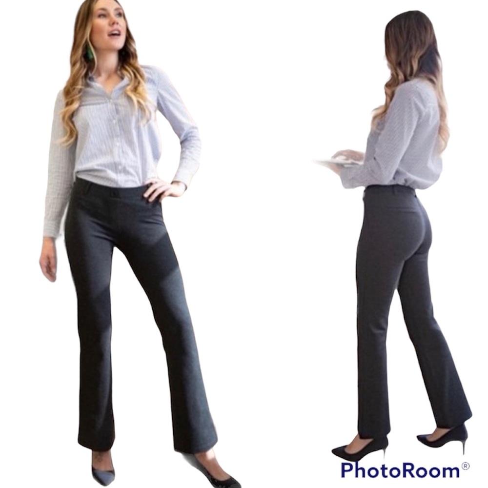 Betabrand Charcoal Gray Bootcut Yoga Pants